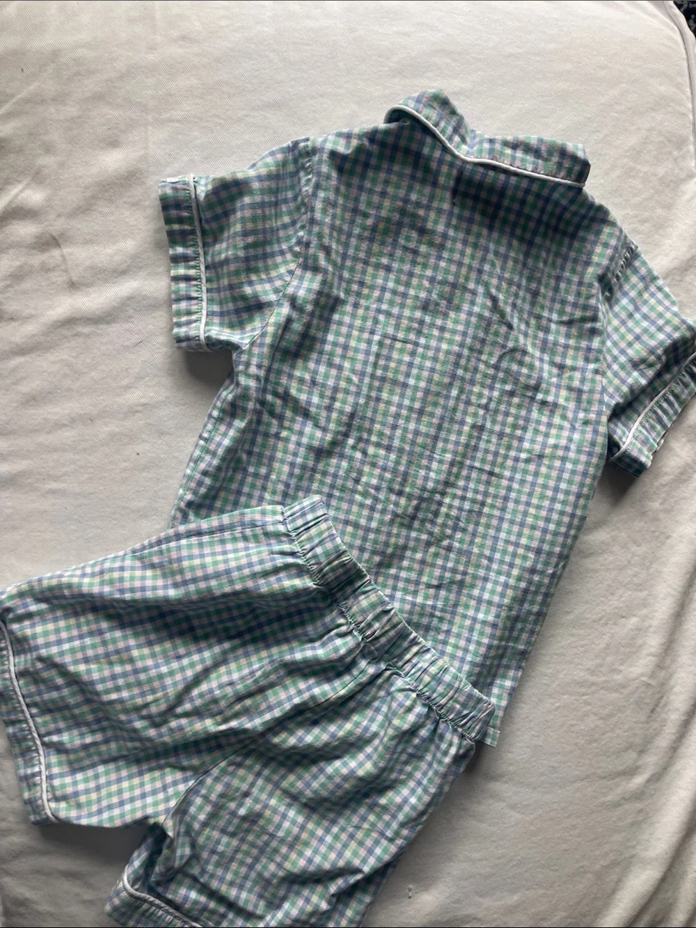 PETITE PLUME Boys' SIZE 4-6 Green & Blue Plaid Short Pajama Set